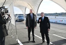 President Ilham Aliyev attends opening of new Boyukshor-Pirshagi highway (PHOTO/VIDEO)