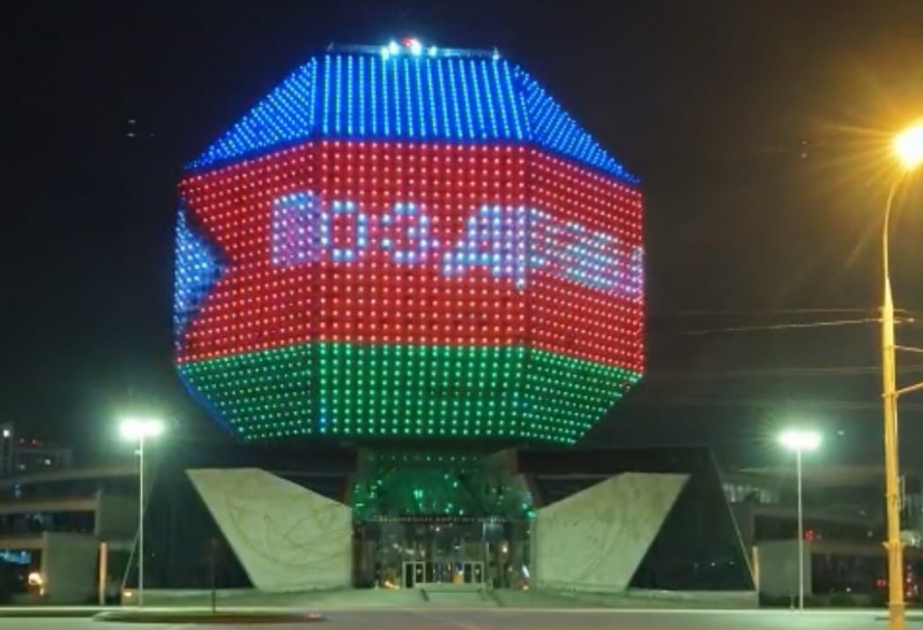Azerbaijan's Victory Day commemorated with special light projection on national library in Minsk