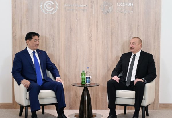 President Ilham Aliyev meets with President of Mongolia (PHOTO/VIDEO)