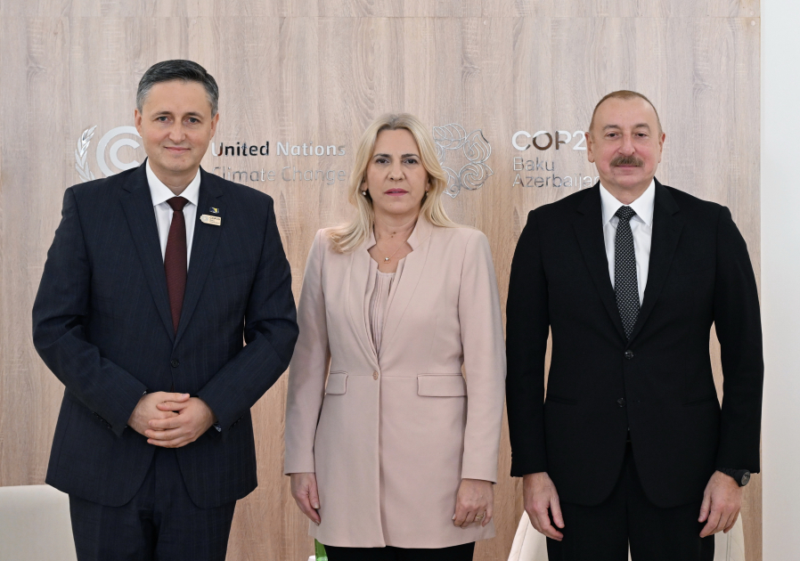 President Ilham Aliyev meets with Chairman and member of Presidency of Bosnia and Herzegovina (PHOTO/VIDEO)