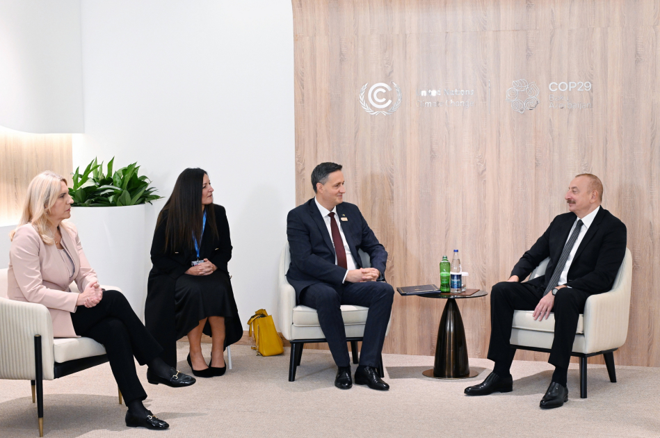 President Ilham Aliyev meets with Chairman and member of Presidency of Bosnia and Herzegovina (PHOTO/VIDEO)