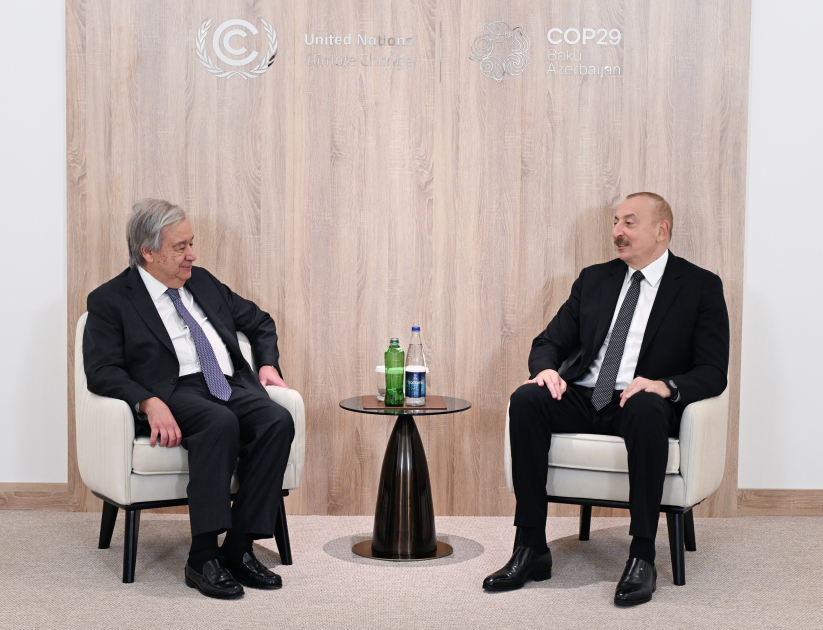 President Ilham Aliyev meets with UN Secretary General (PHOTO/VIDEO)