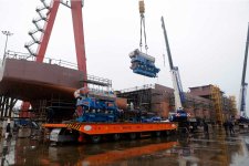 Installation of main engine boosts ASCO's Ro-Pax ferry construction (PHOTO)