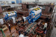 Installation of main engine boosts ASCO's Ro-Pax ferry construction (PHOTO)