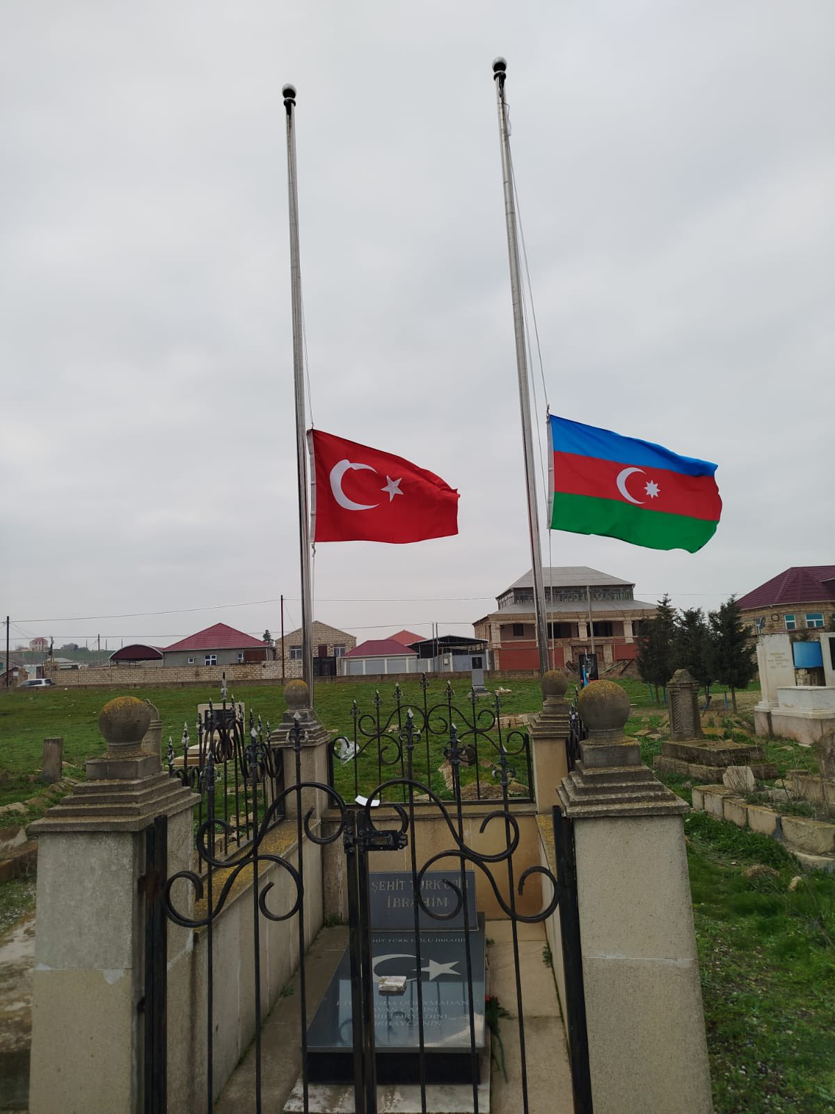 Turkish Embassy flag in Azerbaijan half-masts to honor Aktau plane crash victims (PHOTO)