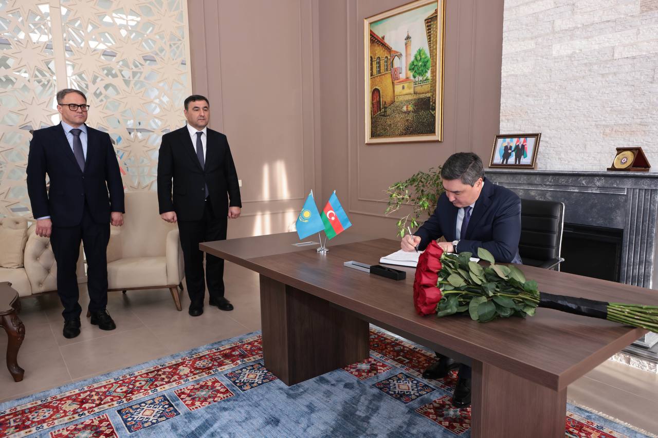 Kazakhstan's PM signs condolence book at Azerbaijani Embassy in Astana