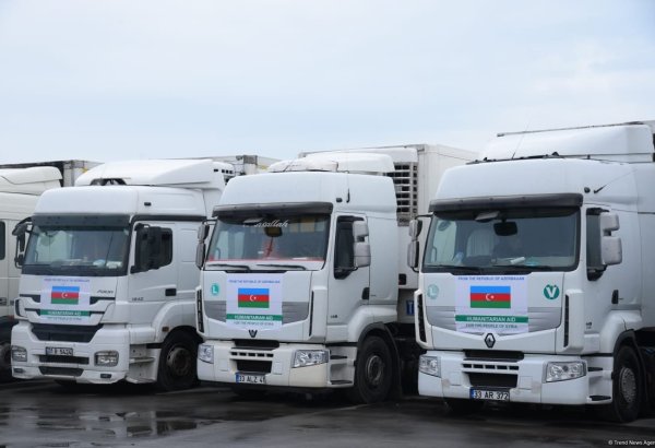 Azerbaijan sends its inaugural humanitarian aid caravan to Syria (PHOTO/VIDEO)