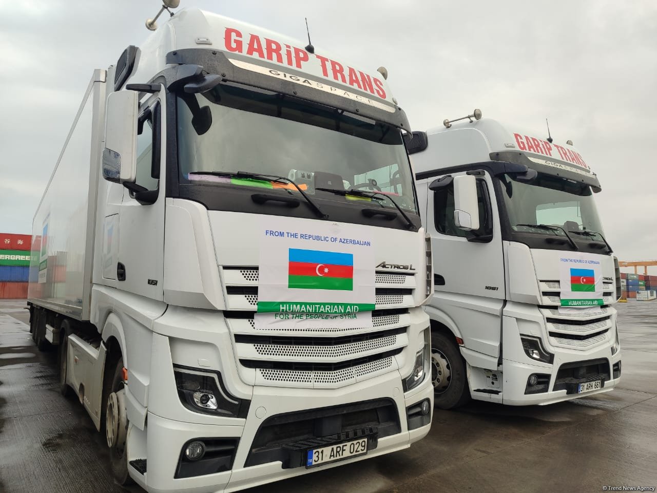 Azerbaijan sends its inaugural humanitarian aid caravan to Syria (PHOTO/VIDEO)