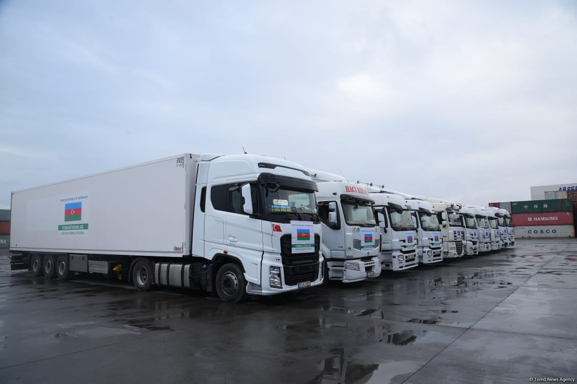 Azerbaijan sends its inaugural humanitarian aid caravan to Syria (PHOTO/VIDEO)