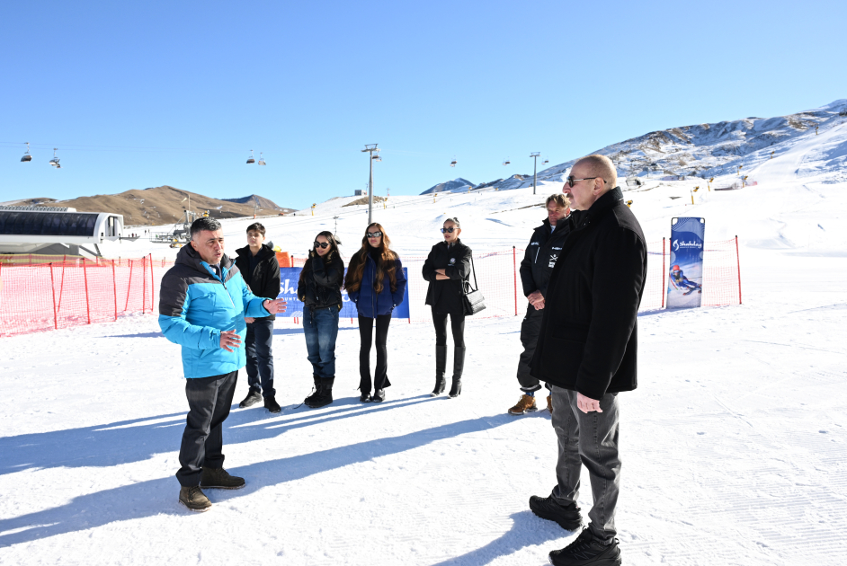 President Ilham Aliyev, First Lady Mehriban Aliyeva review works at “Lakeside” Hotel and Ski Club construction within Shahdag Tourism Complex (PHOTO/VIDEO)