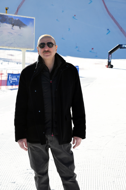 President Ilham Aliyev, First Lady Mehriban Aliyeva review works at “Lakeside” Hotel and Ski Club construction within Shahdag Tourism Complex (PHOTO/VIDEO)