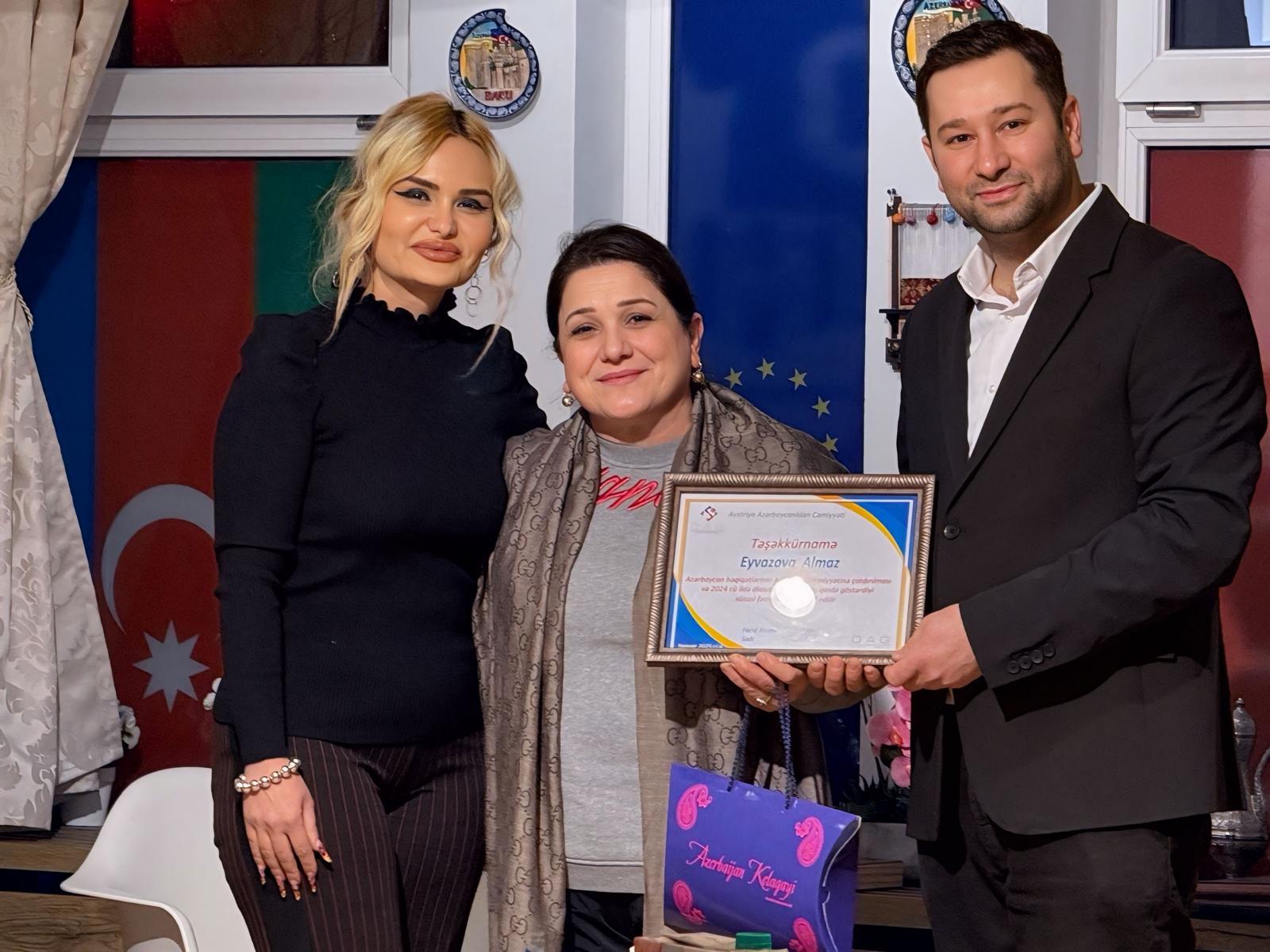 Azerbaijani diaspora activists awarded letters of gratitude in Austria (PHOTO)