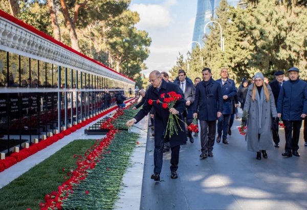 Azerbaijani energy ministry staff visit Alley of Martyrs (PHOTO)