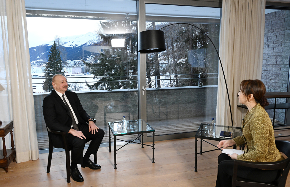 President Ilham Aliyev interviewed by CGTN in Davos (PHOTO/VIDEO)