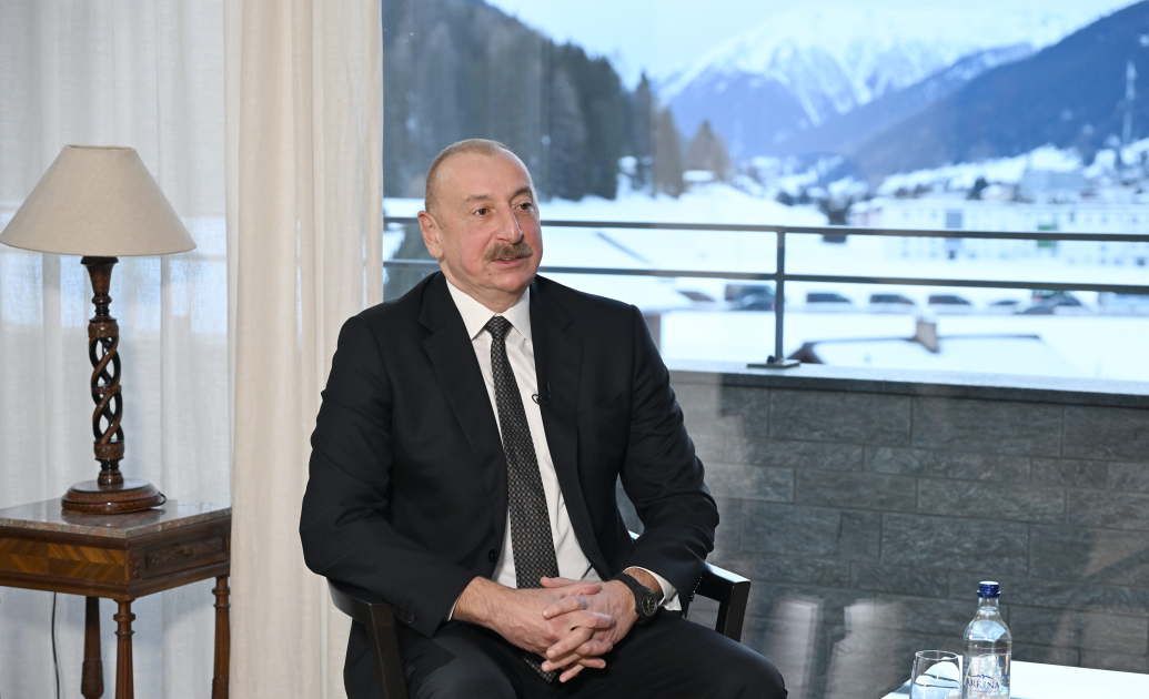 President Ilham Aliyev interviewed by CGTN in Davos (PHOTO/VIDEO)