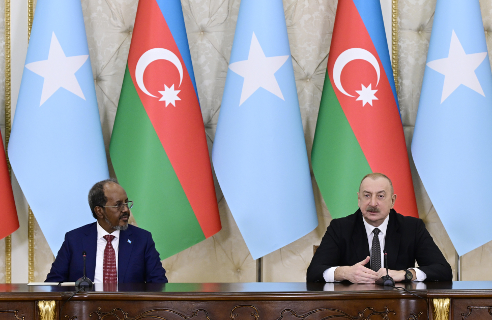 President Ilham Aliyev, President of Somalia make press statements (PHOTO)