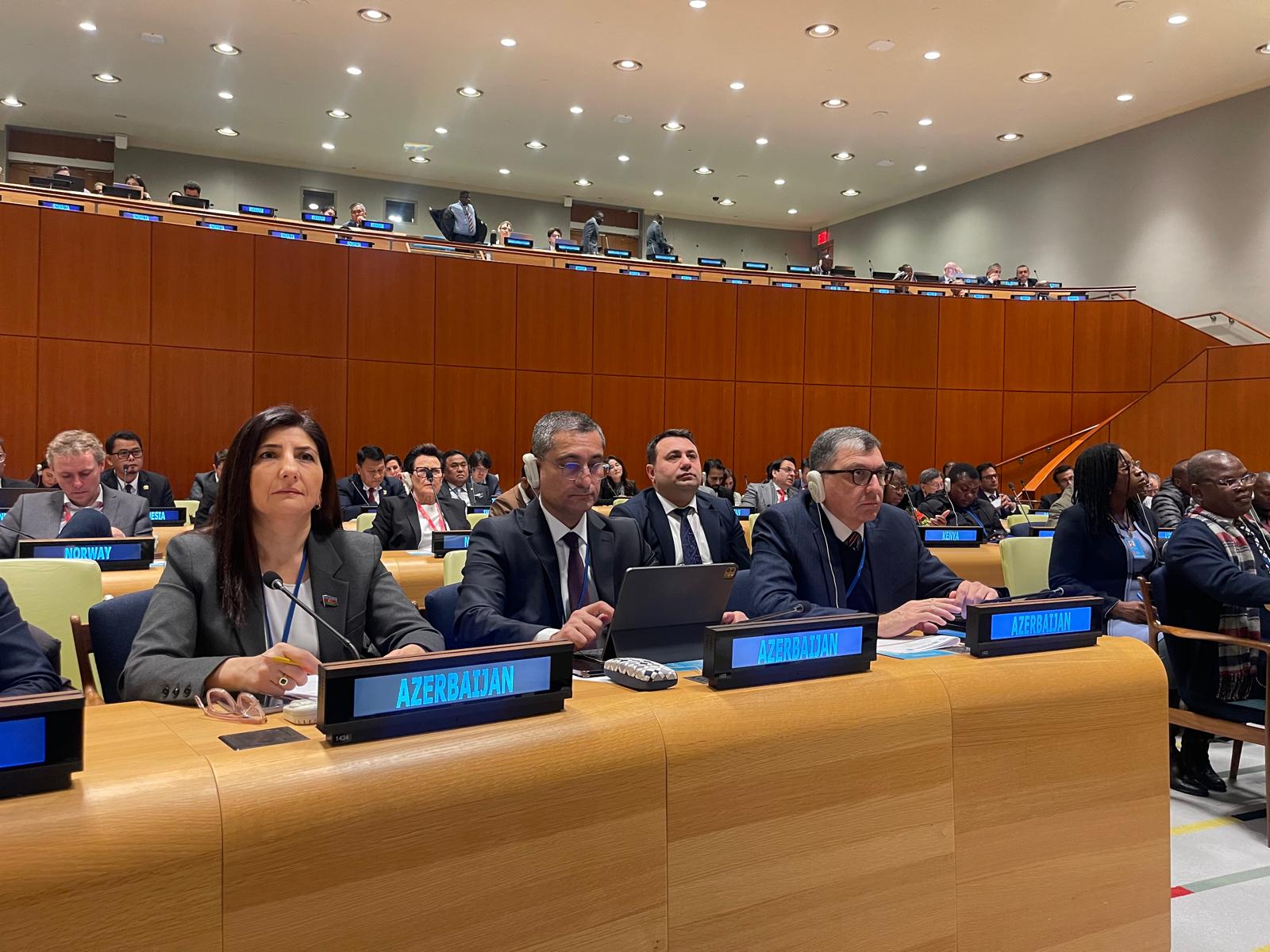 Azerbaijani MP Sevil Mikayilova delivers speech at UN hearings in New York (PHOTO/VIDEO)