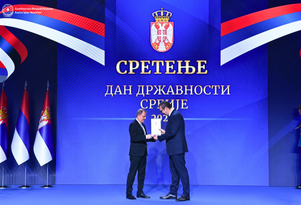 Azerbaijani FM awarded Order of Serbian Flag