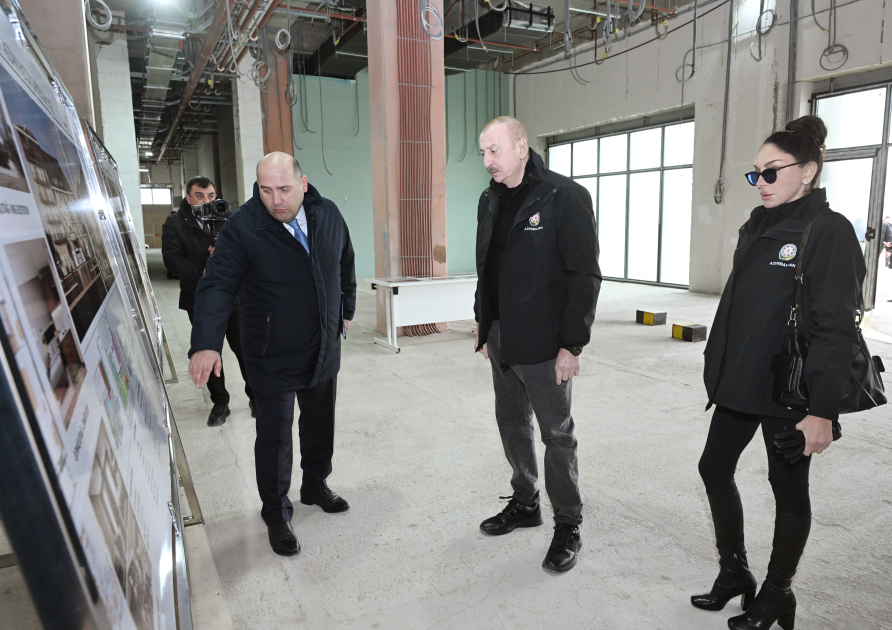 President Ilham Aliyev, First Lady Mehriban Aliyeva review ongoing construction of Hilton Garden Inn in Aghdam (PHOTO)