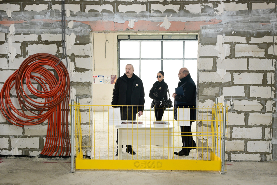 President Ilham Aliyev, First Lady Mehriban Aliyeva review ongoing construction of Hilton Garden Inn in Aghdam (PHOTO)