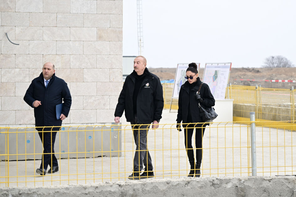 President Ilham Aliyev, First Lady Mehriban Aliyeva review ongoing construction of Hilton Garden Inn in Aghdam (PHOTO)
