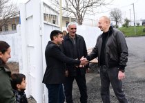 President Ilham Aliyev reviews restoration in Ballija village, meets relocated residents (PHOTO/VIDEO)