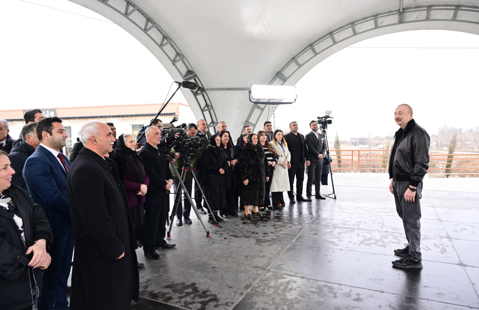 President Ilham Aliyev reviews restoration in Ballija village, meets relocated residents (PHOTO/VIDEO)