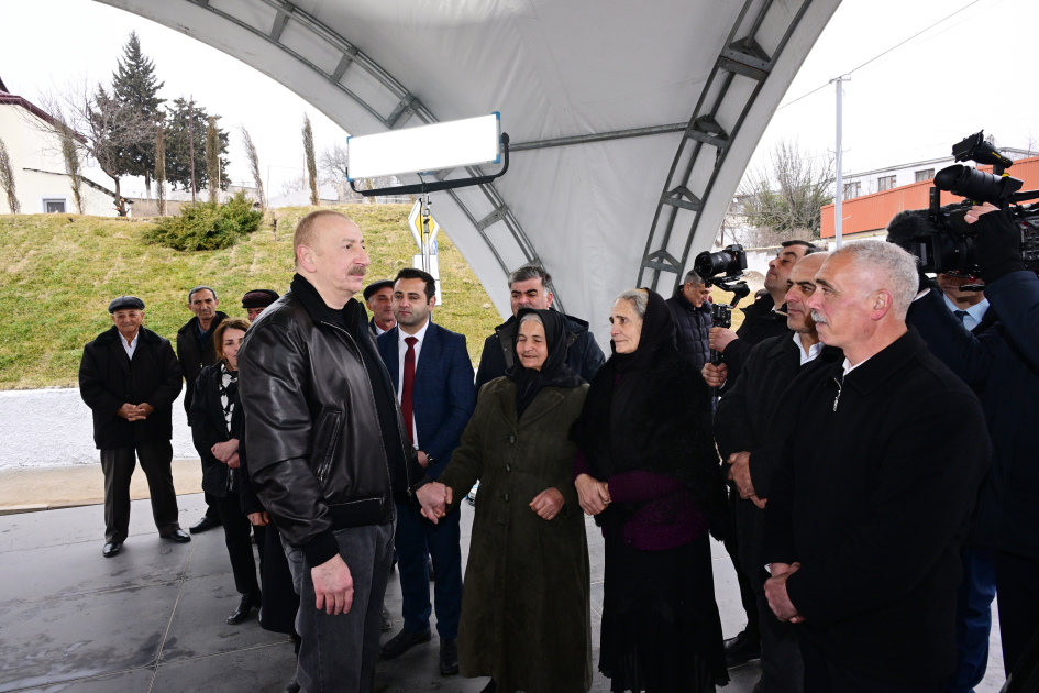 President Ilham Aliyev reviews restoration in Ballija village, meets relocated residents (PHOTO/VIDEO)