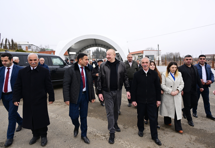 President Ilham Aliyev reviews restoration in Ballija village, meets relocated residents (PHOTO/VIDEO)