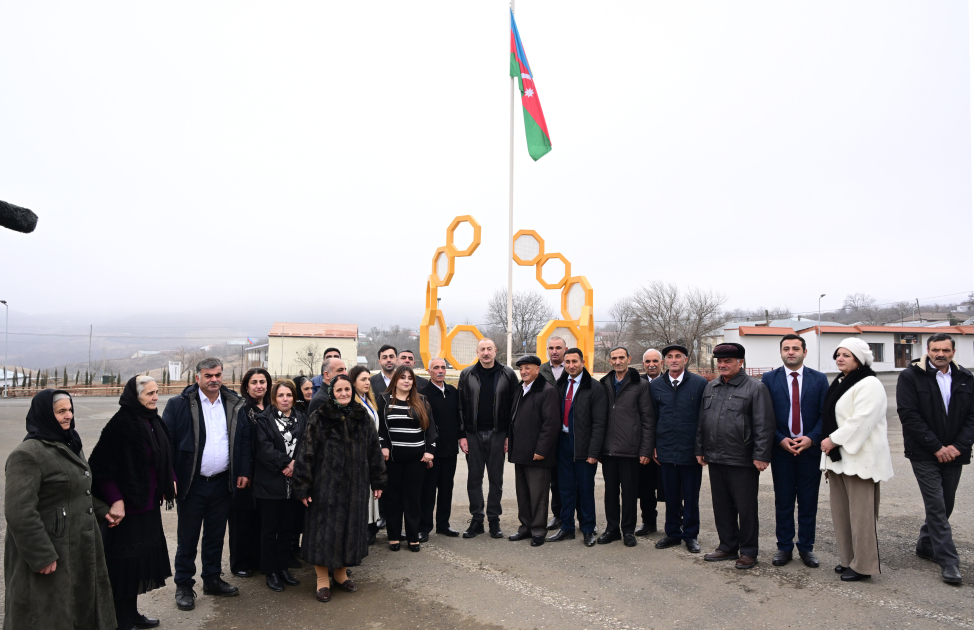 President Ilham Aliyev reviews restoration in Ballija village, meets relocated residents (PHOTO/VIDEO)