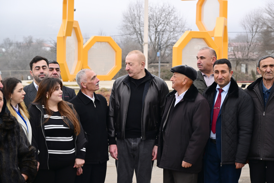 President Ilham Aliyev reviews restoration in Ballija village, meets relocated residents (PHOTO/VIDEO)