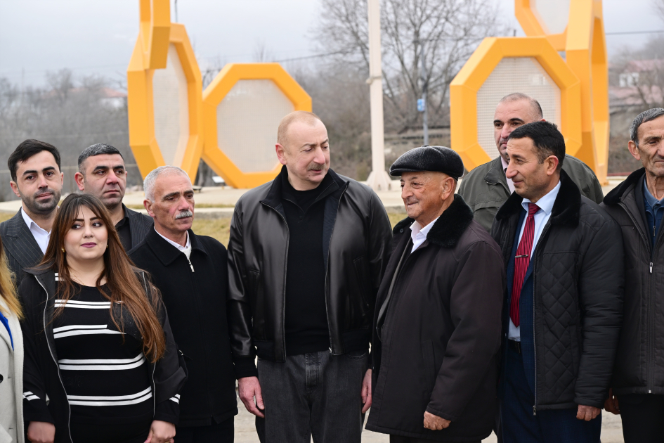 President Ilham Aliyev reviews restoration in Ballija village, meets relocated residents (PHOTO/VIDEO)