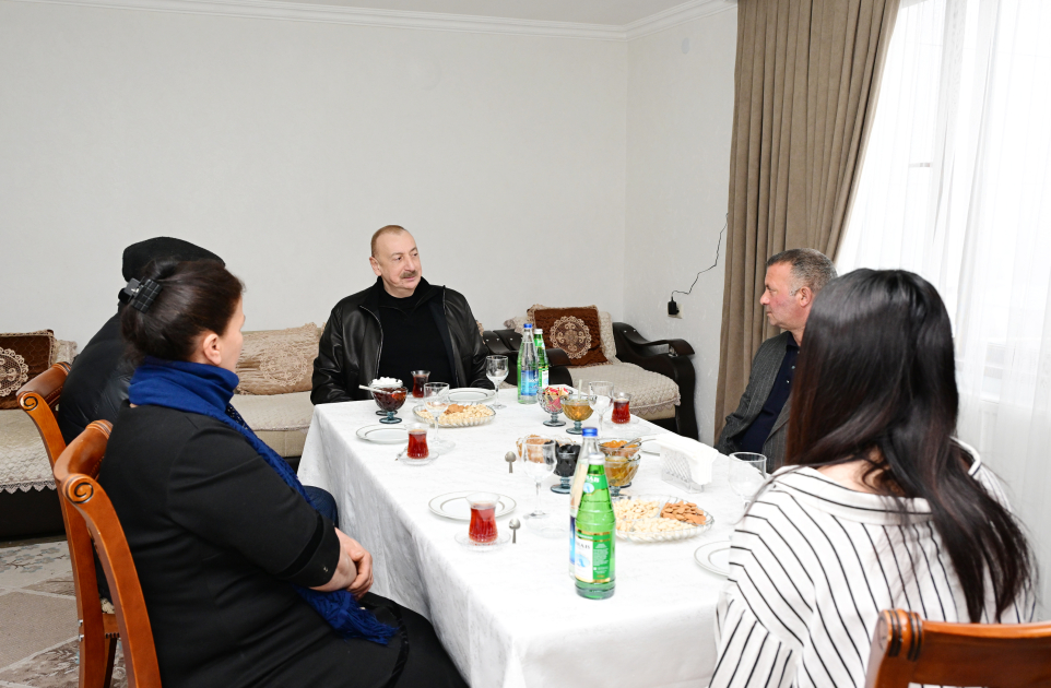 President Ilham Aliyev reviews restoration in Ballija village, meets relocated residents (PHOTO/VIDEO)