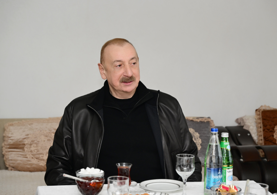President Ilham Aliyev reviews restoration in Ballija village, meets relocated residents (PHOTO/VIDEO)
