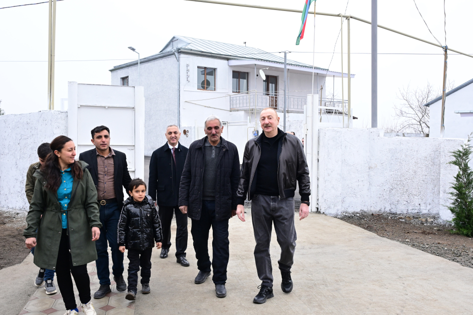 President Ilham Aliyev reviews restoration in Ballija village, meets relocated residents (PHOTO/VIDEO)