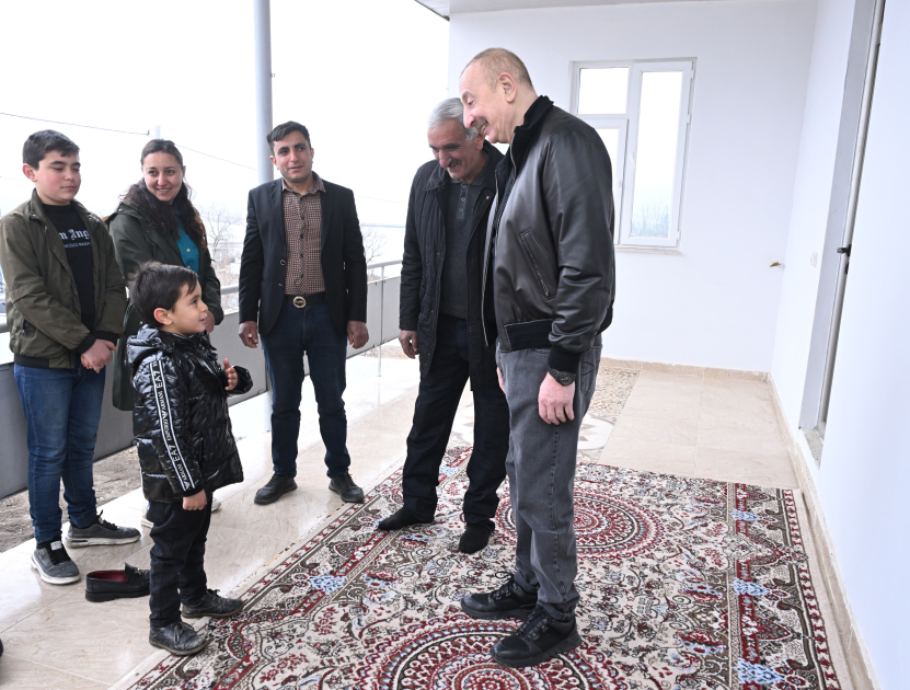 President Ilham Aliyev reviews restoration in Ballija village, meets relocated residents (PHOTO/VIDEO)