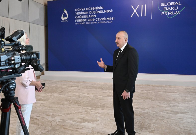 President Ilham Aliyev interviewed by Euronews TV channel during 12th Global Baku Forum (PHOTO/VIDEO)