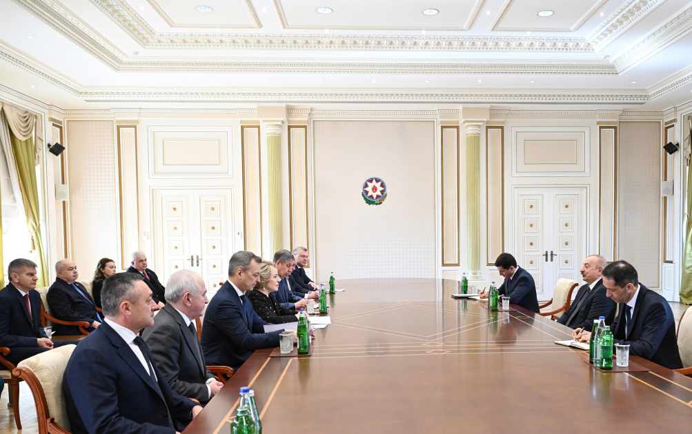 President Ilham Aliyev receives delegation led by Speaker of Federation Council of Federal Assembly of Russia (PHOTO)