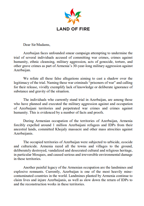 Azerbaijani diaspora organizations in Europe issue statement (PHOTO)