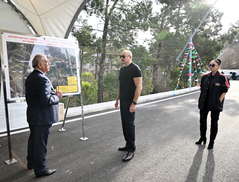 President Ilham Aliyev, First Lady Mehriban Aliyeva attend inauguration of highway from Sarsang Reservoir to Umudlu village in Aghdara (PHOTO/VIDEO)