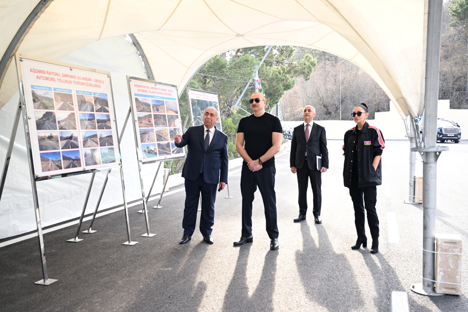 President Ilham Aliyev, First Lady Mehriban Aliyeva attend inauguration of highway from Sarsang Reservoir to Umudlu village in Aghdara (PHOTO/VIDEO)