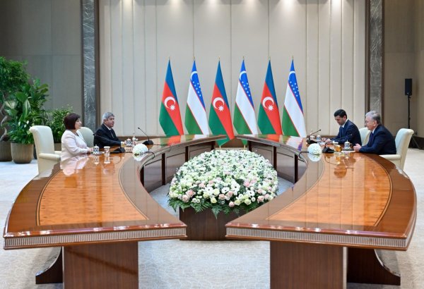 Azerbaijani parliament's chief meets with President of Uzbekistan (PHOTO)
