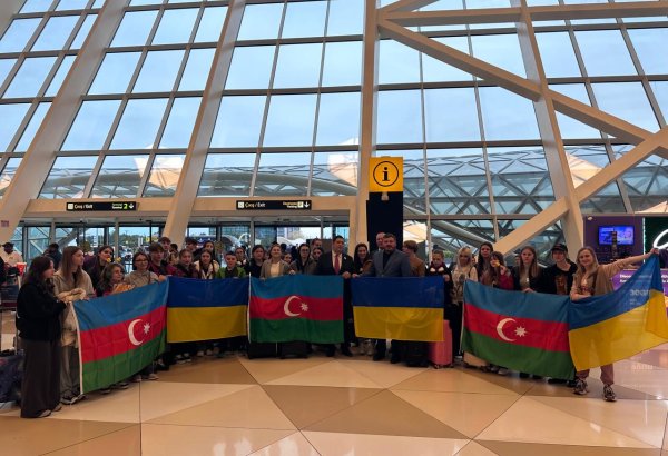Group of Ukrainian children arrives in Azerbaijan's Baku for rehabilitation program