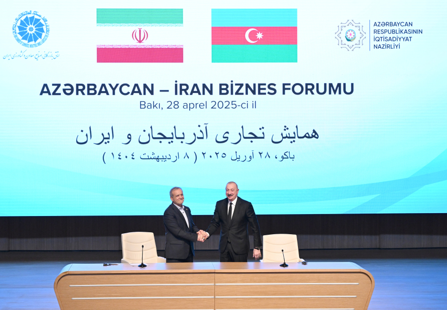 President Ilham Aliyev, President Masoud Pezeshkian attend Azerbaijan-Iran business forum (PHOTO/VIDEO)
