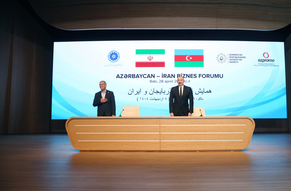 President Ilham Aliyev, President Masoud Pezeshkian attend Azerbaijan-Iran business forum (PHOTO/VIDEO)