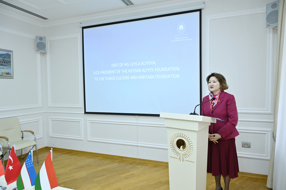 Heydar Aliyev Foundation VP Leyla Aliyeva and Head of Baku Media Center Arzu Aliyeva visit Turkic Culture and Heritage Foundation (PHOTO)