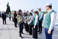 Vice-President of Heydar Aliyev Foundation Leyla Aliyeva and Arzu Aliyeva take part in tree-planting campaign in Sumgayit (PHOTO)