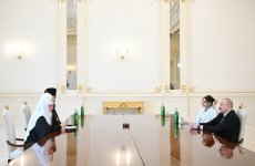 President Ilham Aliyev, First Lady Mehriban Aliyeva meet Patriarch of Moscow and All Rus' Kirill (PHOTO/VIDEO)