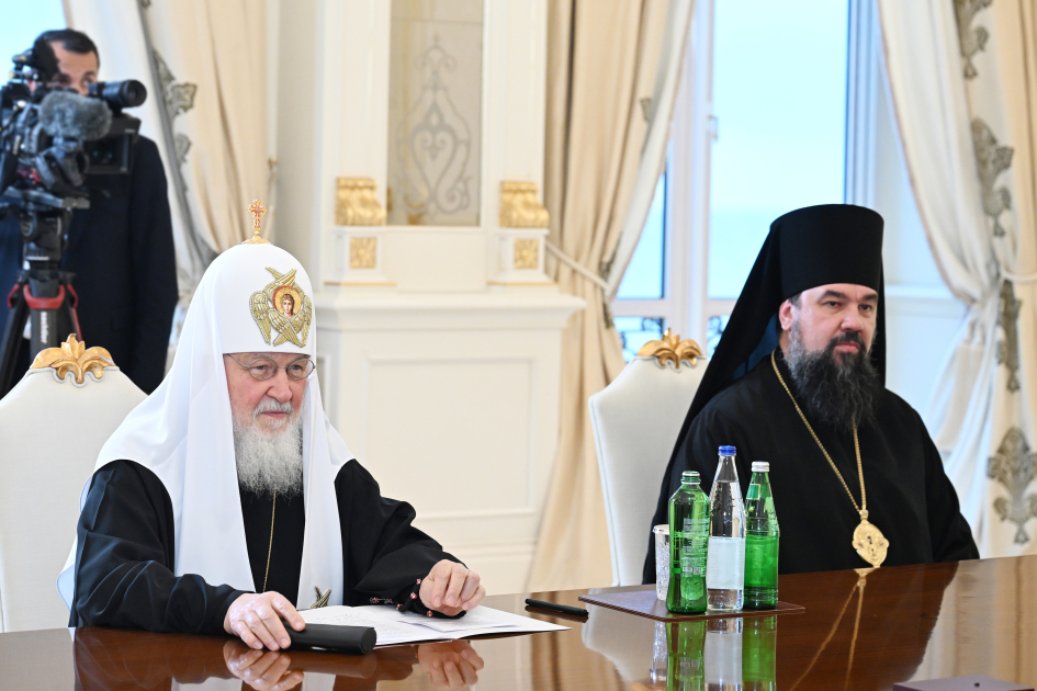 President Ilham Aliyev, First Lady Mehriban Aliyeva meet Patriarch of Moscow and All Rus' Kirill (PHOTO/VIDEO)