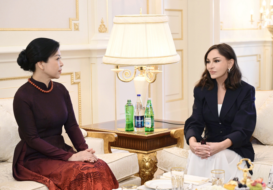 First Lady Mehriban Aliyeva meets spouse of General Secretary of Central Committee of Communist Party of Vietnam (PHOTO/VIDEO)